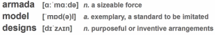Definitions of Armada, Model and Designs
