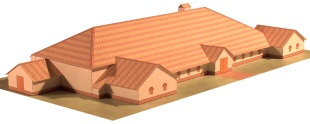 Card model of Bancroft Roman villa